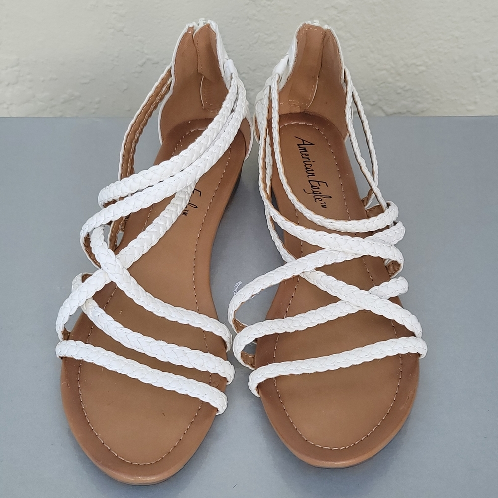 American Eagle Strappy Sandals White W9.5